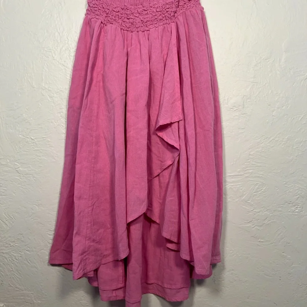 Free People Sparkling Moment Drop Waist Dress M Sugar Magnolia Pink Strapless